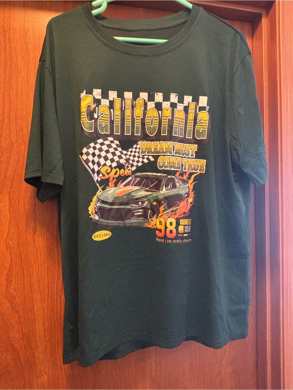 California Racing Graphic Tee - Dark Green